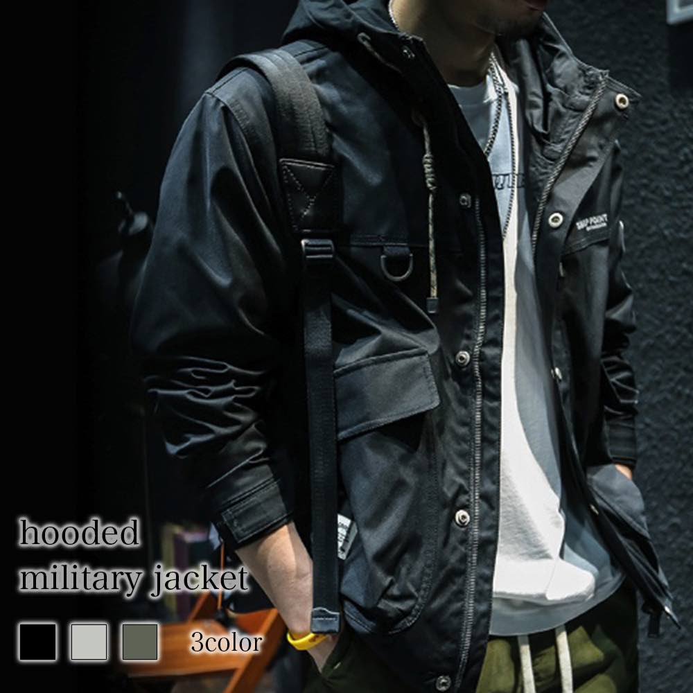 ブルゾン メンズ フード付きミリタリージャケット ゴルフ シニア 秋 おすすめ 40代 大きいサイズ ジャンパー きれいめ ジャケット かっこいい ボア 中綿 コーデ ウェア 作業着 厚手 パーカー