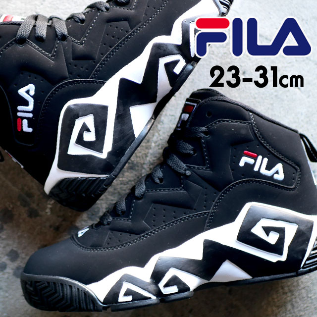 フィラ FILA MB 厚底スニーカー 大きいサイズ メンズ レディース 靴 厚底シューズ ハイカット 黒 ブラック 復刻 ミッドカット 厚底靴 グルグル ぐるぐる FHE102 001