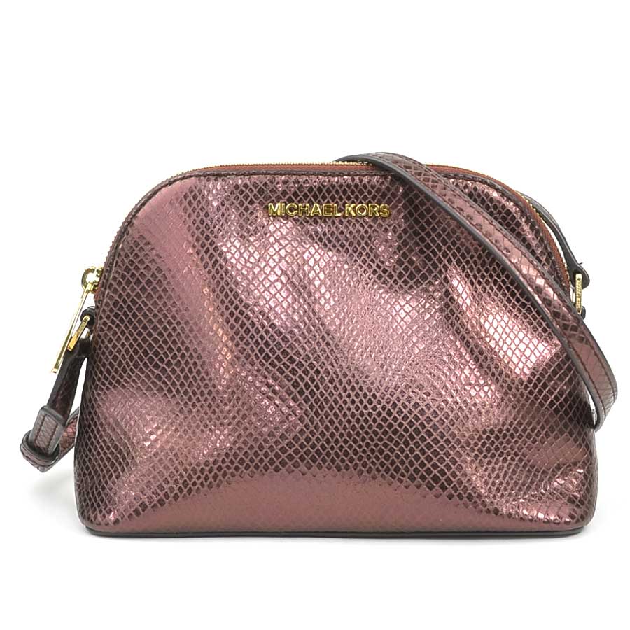 マイケルコース Michael Kors ショルダーバッグ 型押しレザー メタリックピンクブラウン レディース r10763a