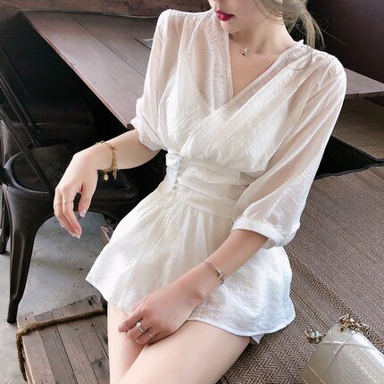 セットアップ レディースファッション 春 夏 韓国 ホワイト デート ルームウェア ブラウス キャミソール ショートパンツ ショート丈 スリーピース 上下セット 3点セット リゾート 着回し