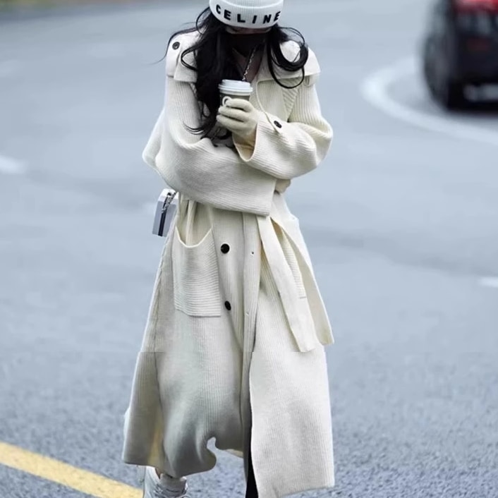 アウター コート トレンチコート ロングコート 長袖 襟付き ポケット ウエストベルト ロング丈 前開き ダブルボタン かわいい 大人可愛い きれいめ シンプル 上品 おしゃれ かっこいい カジュアル