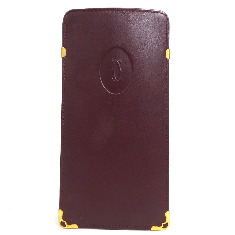 カルティエ CARTIER メガネケース レザー バーガンディ ゴールド ユニセックス e60838a 5,510円