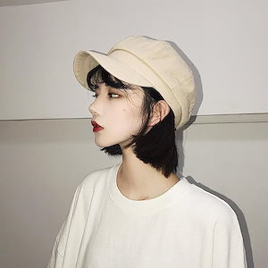 韓国ファッション レディース ブラック黒ホワイト帽子 イ ベレー帽チェック秋冬クリスマスプレゼント