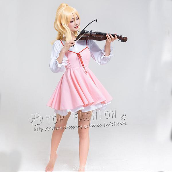1444四月は君の嘘 宮園かをり 春の服 コスプレ衣装 制服 コスチューム 日常服 ステージ服 舞台 cosplay 文化祭 ウイッグ