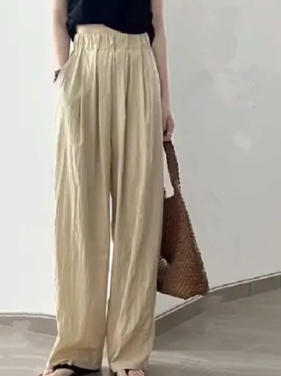 【女性大人気】 ぎ 無地 ギャザー ハイウエスト ファッション カジュアルパンツ