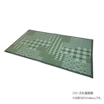 千鳥マット 紋織 い草 玄関マット 67x90cm グリーン TSN341815