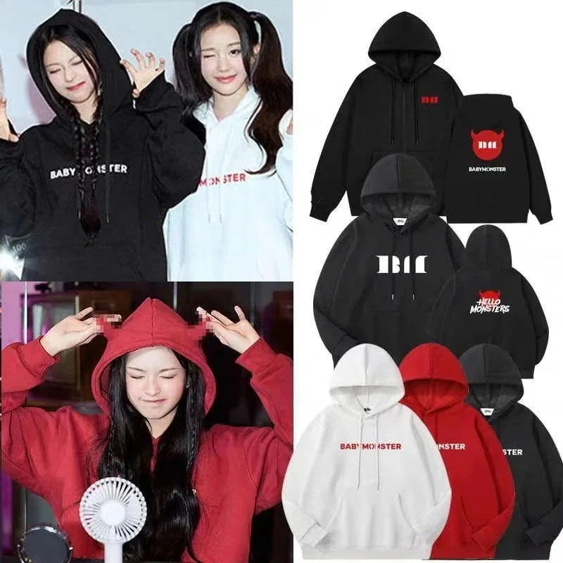 大人気！ BABYMONSTER服パーカー トップスHELLO MONSTERSコンサート周辺服薄ゆったりおしゃれ秋薄手 Tシャツ カットソー