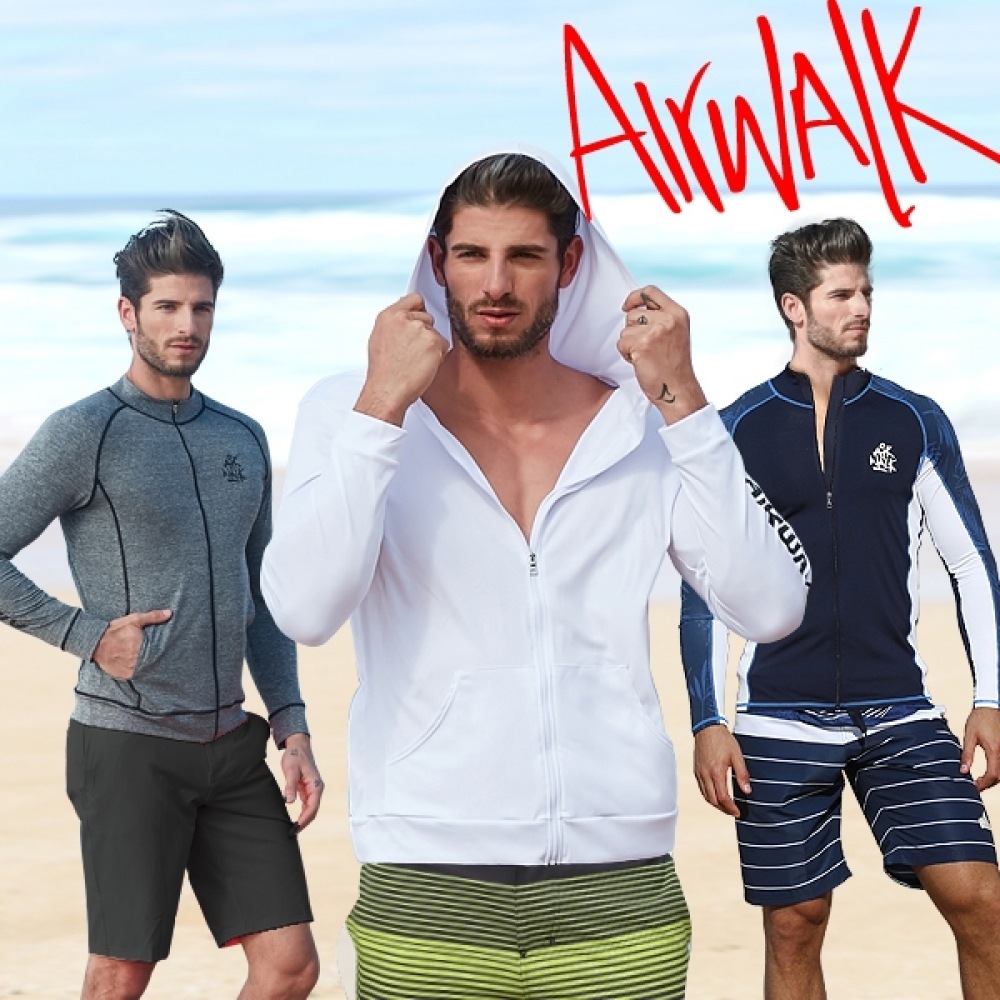 (Airwork) Airwork Surf メンズラッシュガードセットジップアップ+トランクコレクション/ラッシュガード/ビーチウェア/ビーチ水着