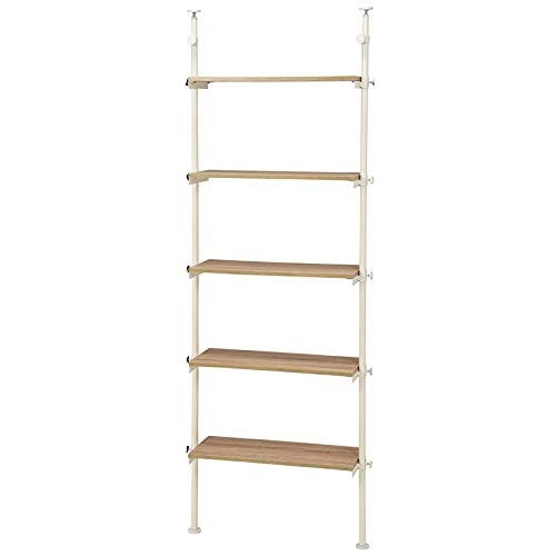 色：ホワイト サイズ：幅70 萩原(Hagihara) オープンシェルフ ラック 突っ張り 【木目調