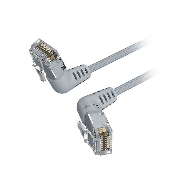 [5本セット] VENTION Cat.6a LANケーブル UTP 直角コネクタ 360スイングタイプ グレー 5m グレー IB-0316X5
