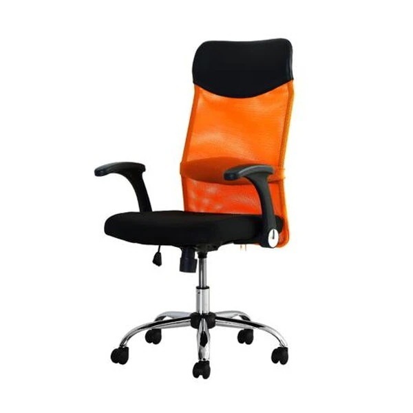 Netforce SSP-HU-W-OR オレンジ S-shape(エスシェイプ) オフィスチェア ハイバック 可動肘 メーカー直送