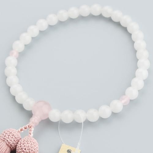 特別価格念珠ドットコム 数珠 女性用 約8ミリ 白オニキス 3天 ローズクォーツ 正絹房【略式数珠 京念珠 京都 ホワイトオニキス 紅水晶 宗派共通 天然石 法事 葬儀 葬式 法要 8mm ... 5,900円
