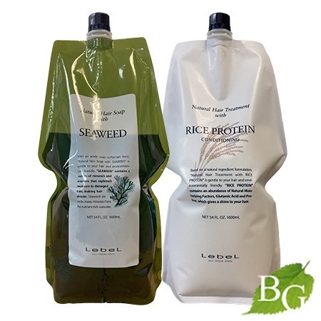 ルベル ナチュラルヘアソープ シーウィード(SW) ヘアトリートメント ウィズ ライスプロテイン(RP) セット 各1600mL 詰替え用 6,026円
