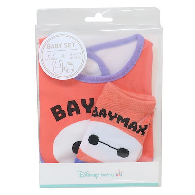 他サイト： ベイマックス ベビー用品 ベビーセット ビブ＆ソックス ロゴ ディズニー キャラクター グッズの商品画像