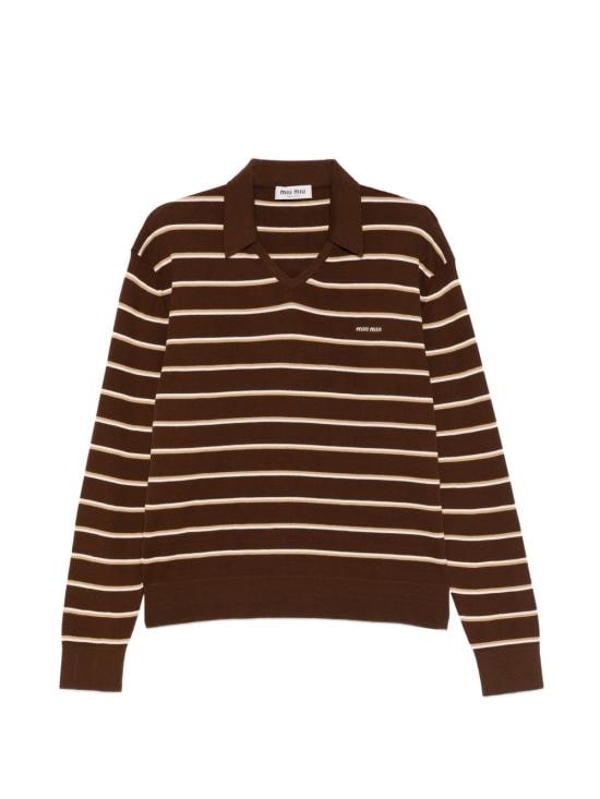 MIU MIU Women Polo Shirts MML03E 183MF0324 Marrone