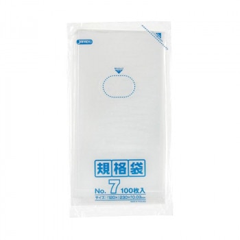 ジャパックス LD規格袋 厚み0.030mm No.7 透明 100枚×10冊×10箱 K-07掃除道具