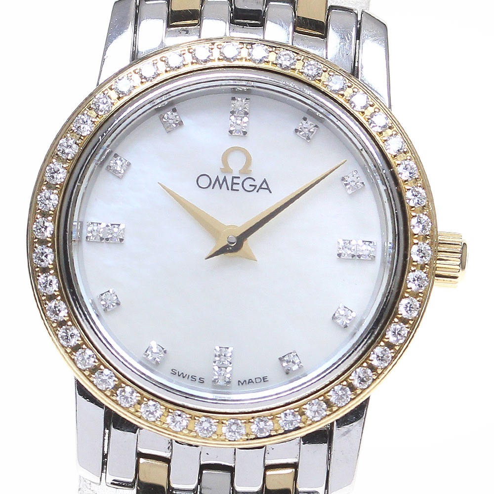 オメガ OMEGA 4375.95 デビル プレステージ ダイヤベゼル クォーツ レディース _862489【中古】
