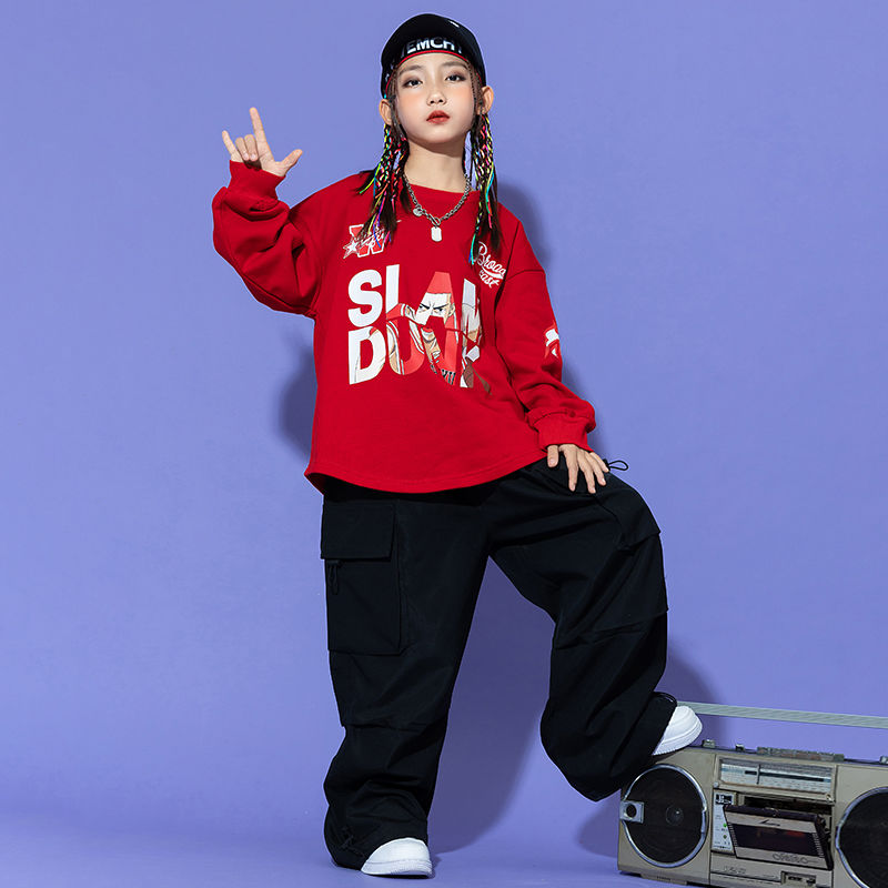 子供の街のダンスのファッション服の秋冬の新型の工装のズボンの女の子のジャズのダンスの公演服の男の子のヒップホップのhiphopのスーツ