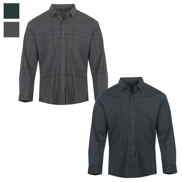 メンズ春秋用ストレッチチェック長袖シャツ BM-TSA-872