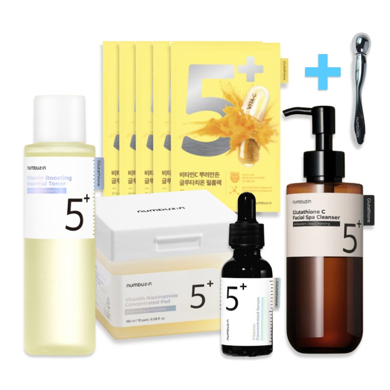 【5種】5番 白玉グルタチオンCアロママッサージクレンジング, 200ml + 5番 白玉グルタチオンCフィルムパッド, 70枚 + 5番 白玉点滴グルタチオンCトナー, 200ml + 5番 白玉グ