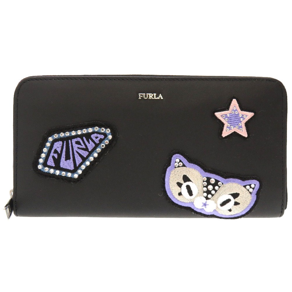 未使用品 猫 キャット 977901 長財布 レザー/レザー ブラック 0046【中古】 ユニセックス