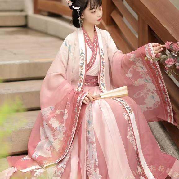 漢服 レディース中華コスプレ 唐宋時代劇花鳳凰刺繍 Welina（株） 交差襟羽織ハロウィン華流ステージ エスおしゃれ古代衣装