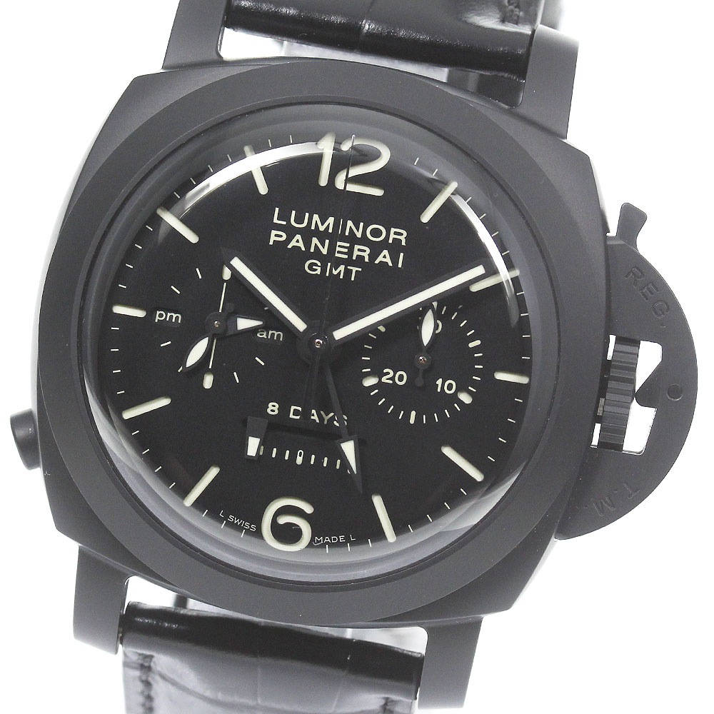 パネライ PANERAI PAM00317 ルミノール クロノ モノプルサンテ 8デイズ GMT 手巻き メンズ 極美品 _775853【中古】