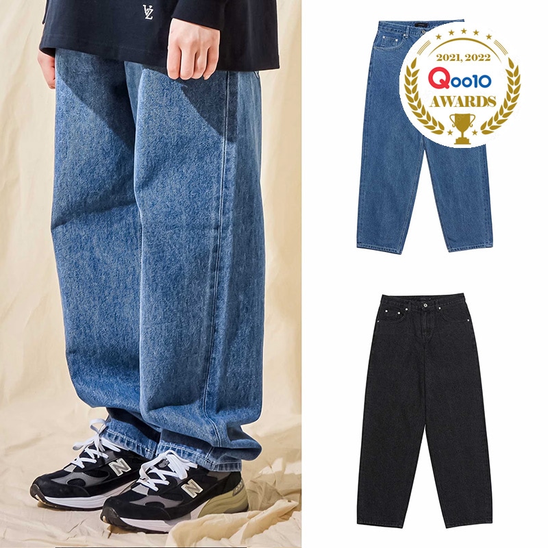 [ EZKATON ]★SMOKE WIDE DENIM PANTS Ezkaton Smoke Wide Denim Pants Vintage Black (M) on Bunjang
