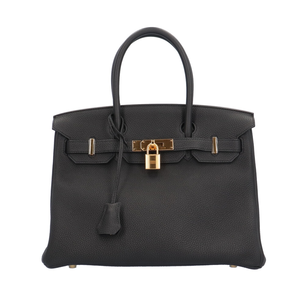 エルメス バーキン30 ハンドバッグ レザー ブラック HERMES 中古 美品