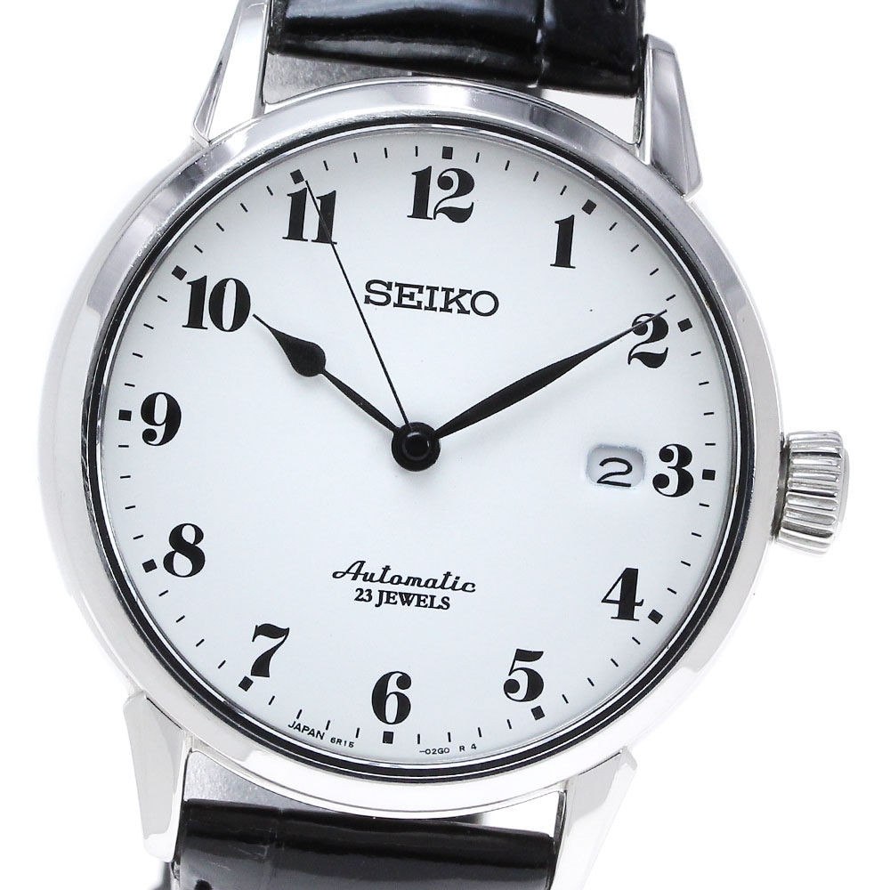 セイコー SEIKO 6R15-02Z0/SARX027 プレサージュ 琺瑯ダイヤル デイト 自動巻き メンズ _843137【中古】