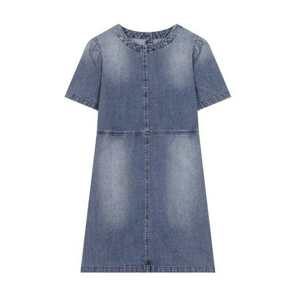 [] 女性) カラー半袖Lトーンデニムワンピース(B252DO995P1) [P003773472]
