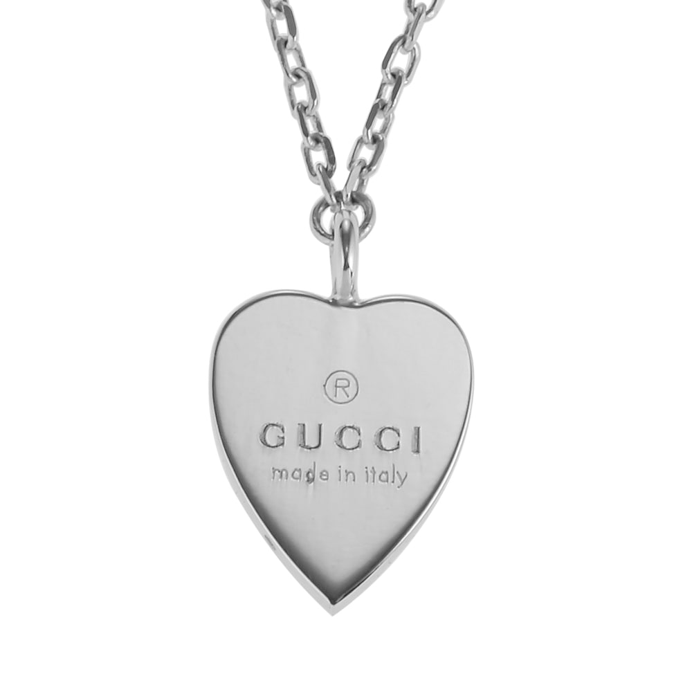 GUCCI 272605-J8500-9000 グッチ ネックレス トレードマーク ハートネックレス K18WG(750)/18金 ホワイトゴールド