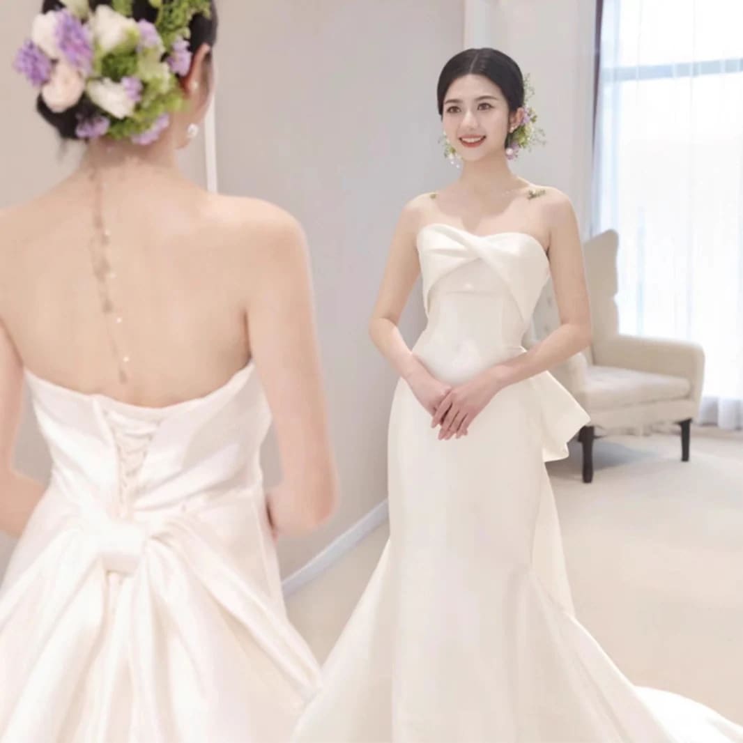 ウェディングドレス 白 結婚式 花嫁 サイズオーダーメイド可能 成人式 お呼ばれ ウェディング 演奏会 二次会 パーティードレス 前撮り ワンピース ロングドレス 291