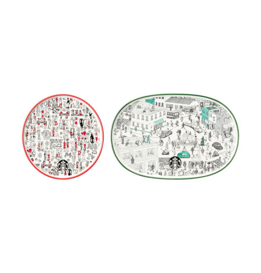ジョイフル ウォーリー プレート 2P セット 韓国スターバ グッズ クリスマス限定販売 MD