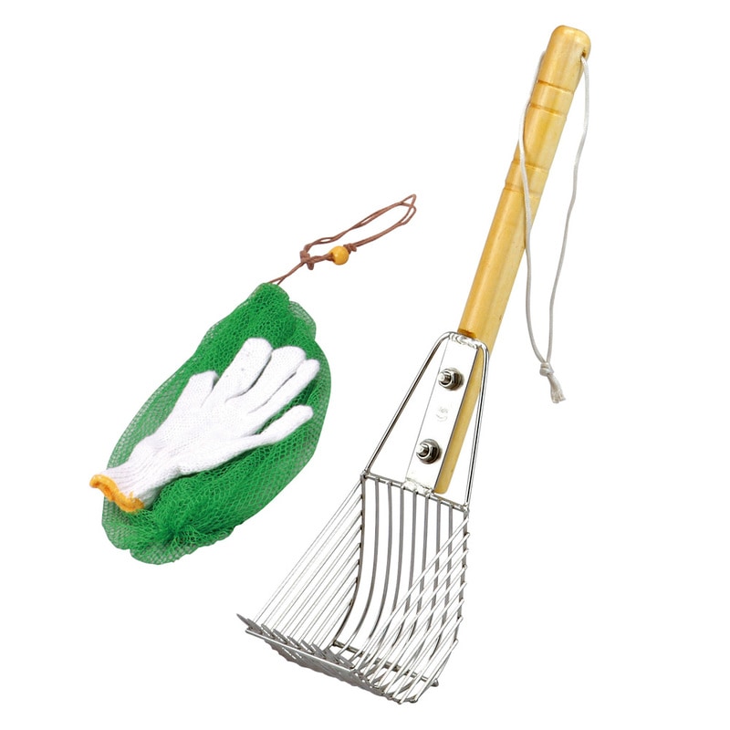 [2点セット] プチステンレス貝取りジョレンセット 9本爪 【 魚取り フィッシング 魚捕り 釣り用品 潮干狩り 魚釣り 】