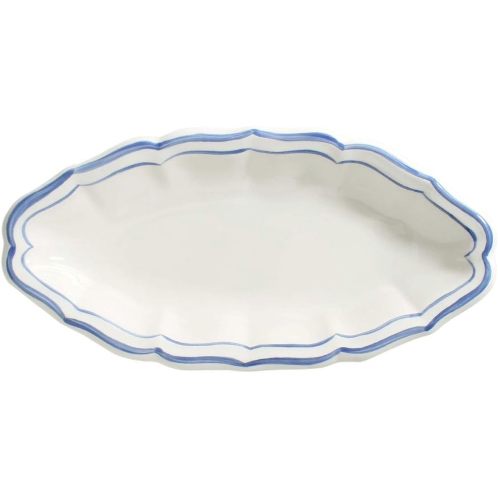 ジアン フィレブルー ピクルス皿 26.5×13.2cm Gien Filet Bleu フランス製 オーバルプレート 皿 食器 サービングプレート