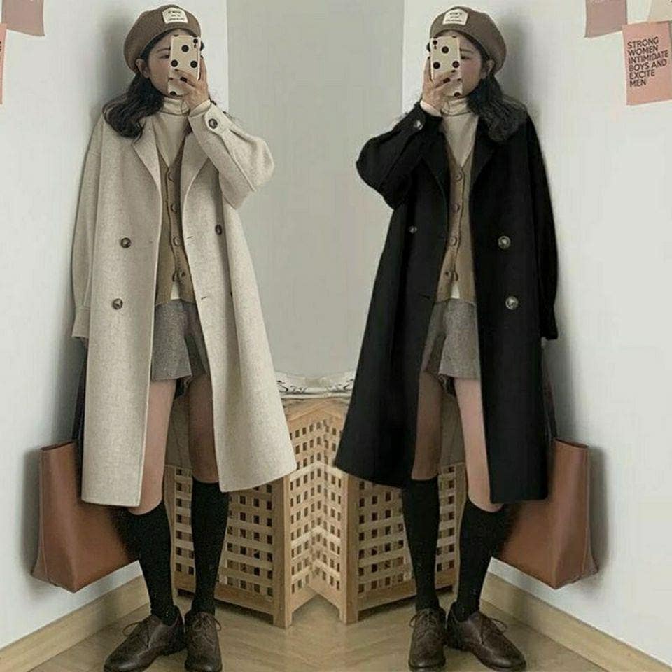 チェスターコート レディース 秋冬 ロング丈ラシャコート ステンカラー 黒 トレンチスーツオーバー アウター 韓国風 オシャレ通勤 大人 着痩せ