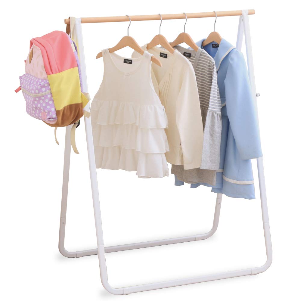 アイリスオーヤマ 子供のお片付け習慣にもなる洗濯物干し ナチュラル物干し 幅約76.5×奥行約50.5×高さ約97.5cm NRMH-770B