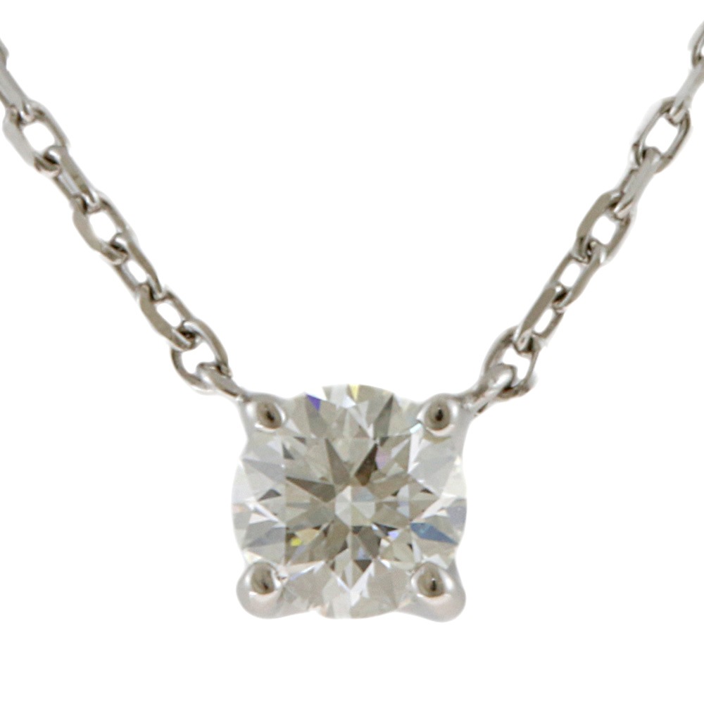 最安価格 4℃ ヨンドシー 0.25ct 中古 レディース ダイヤモンド Pt850 アウトレット価格セール K18WG天然ダイヤモンドペンダント 0.25ct ステンレスネックレス付き ネックレス
