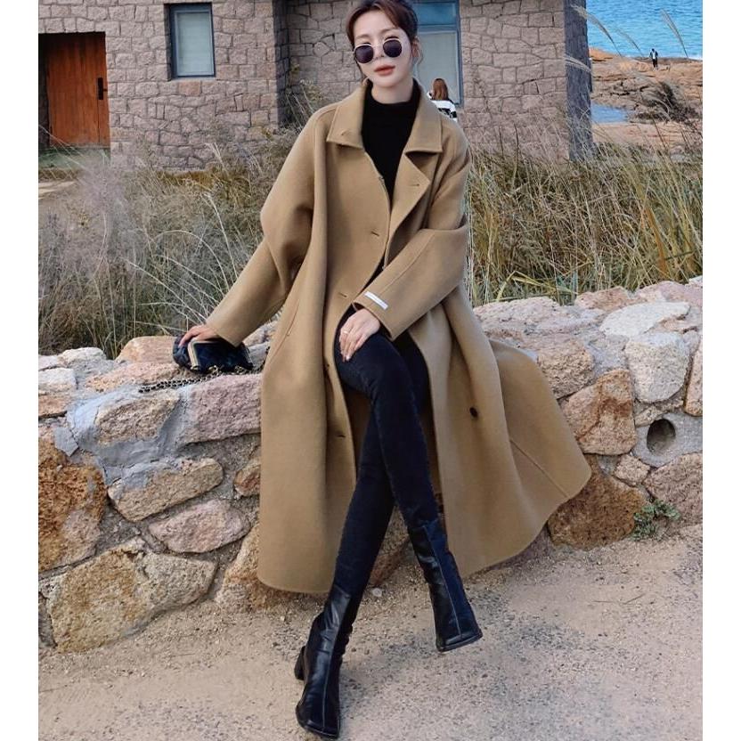 チェスターコートコート超ロングコートレディースチェスターアウタージャケットロング丈ゆったりきれいめ黒ベージュ大きいサイズ冬春　防寒暖か