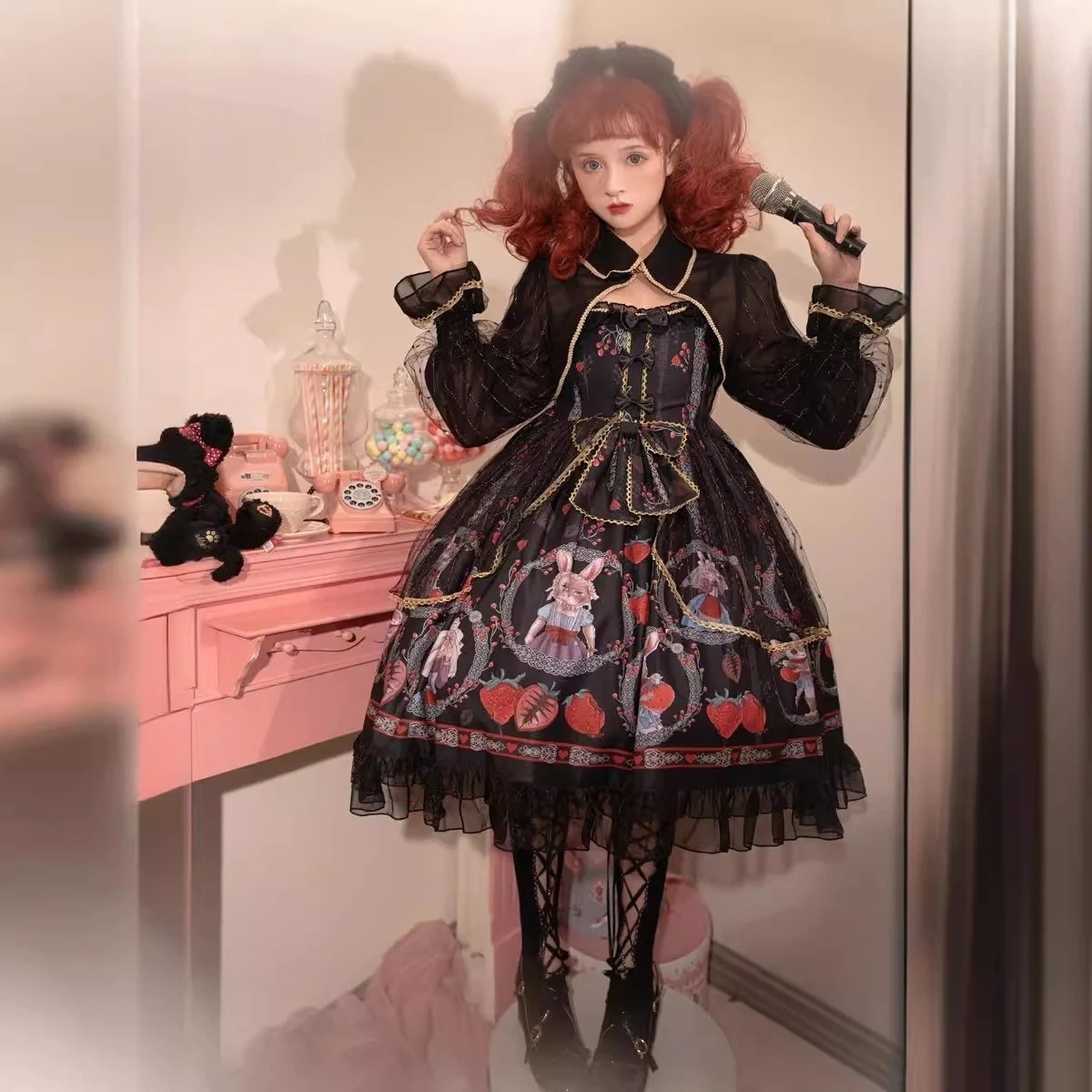 【急速発送】ロリータダーク風*ウサギ捕り*jsk優しい女の子のキャミソールワンピース秋の万能アイテム 4,963円