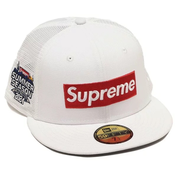 帽子 ボックスロゴ メッシュ ニューエラ キャップ ホワイト メンズ レディース ユニセックス DROP8 038 WHITE