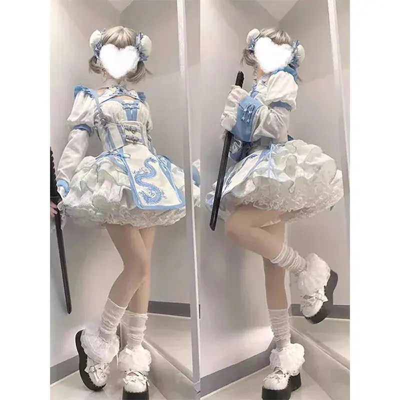 新品中チャイナドレス改良ヤビ中少女ロリータドレス二元規格即納ワンピースドレスドレス