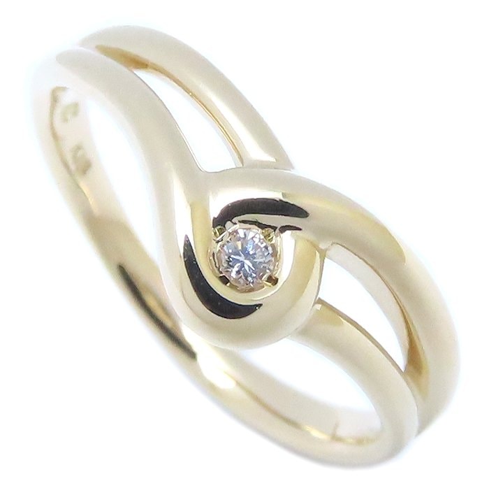 ダイヤモンド リング 指輪 1Pダイヤモンド 10号 K18YG イエローゴールド/294007【中古】