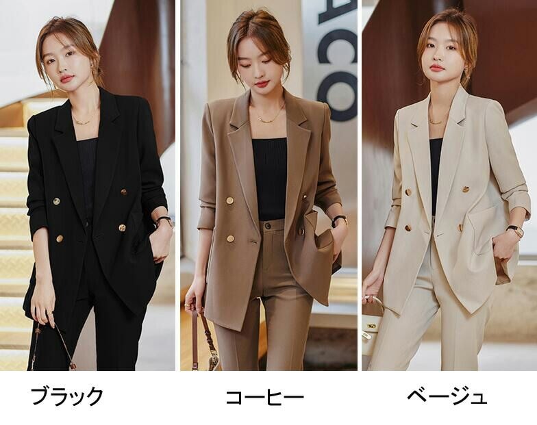 2点 フォーマル 上品 ママスーツ OL オフィス スーツ ビジネススーツ 新品パンツスーツ 入学/卒業式 カジュアルスーツ 体型カバー レディース リクルートスーツ ジャケット+パンツ 通勤 事務服