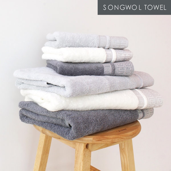 プレミアム格子68バスタオル最高級バンブーヤン+綿混紡糸