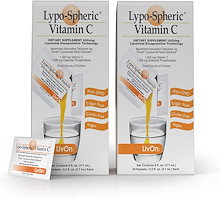【Lypo-Spheric ビタミン C 2 カートン (60 パケット) 】1,000 mg のビタミン C と 1,000 mg の必須リン脂質を 1 パケットあたり 吸収を改善