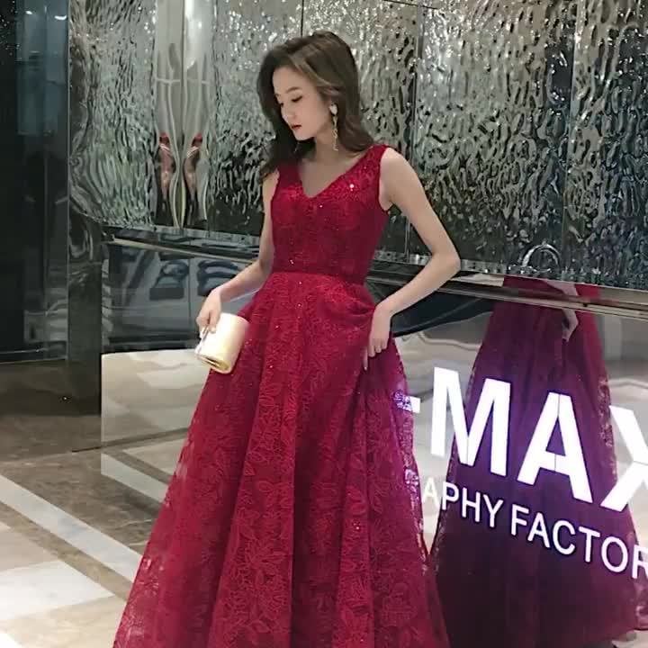 ロングドレス 演奏会 パーティードレス 赤 レース 刺繍ドレス 結婚式 ロングワンピース ピアノ 発表会 お呼ばれ 二次会 披露宴 フォーマル 上品 大人 高級 7,627円