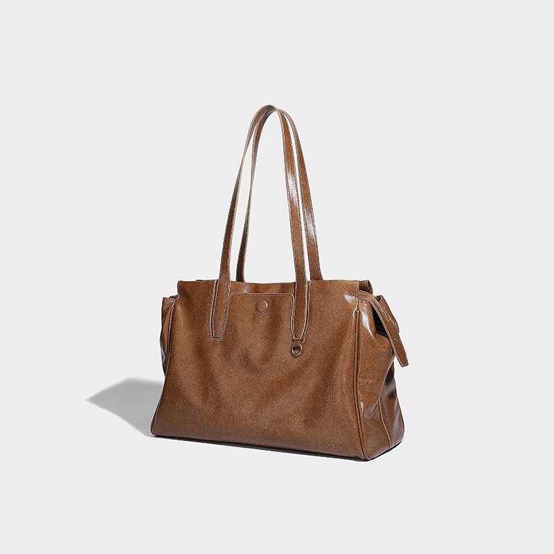 バッグレディースメイラードレトロワンショルダートートバッグ高級感大容量通勤手提げブリーフケース