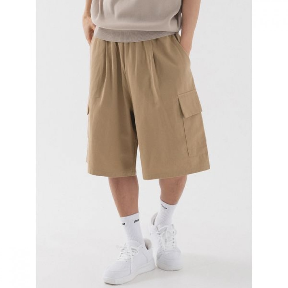 [Pianer] バイオコットンカーゴバミューダパンツ (ベージュ)